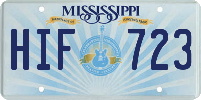 MS license plate HIF723
