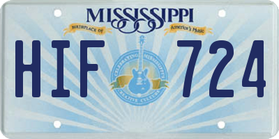 MS license plate HIF724