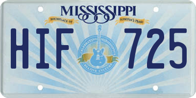 MS license plate HIF725