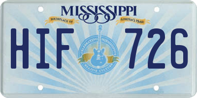 MS license plate HIF726