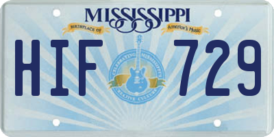 MS license plate HIF729