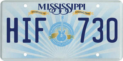 MS license plate HIF730