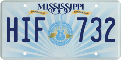 MS license plate HIF732
