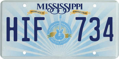 MS license plate HIF734
