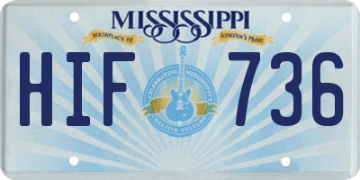 MS license plate HIF736