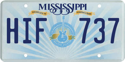 MS license plate HIF737