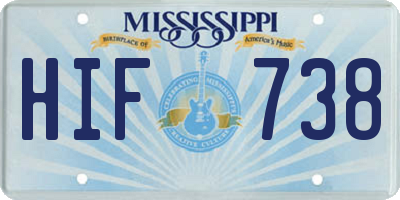 MS license plate HIF738