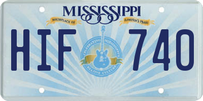MS license plate HIF740