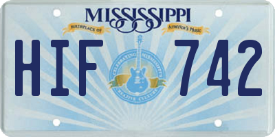 MS license plate HIF742
