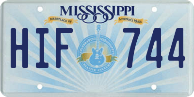 MS license plate HIF744