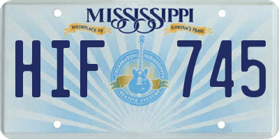 MS license plate HIF745