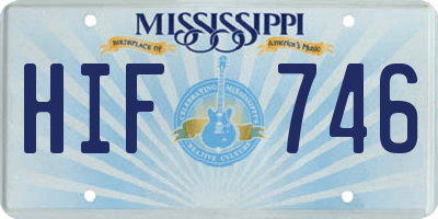 MS license plate HIF746