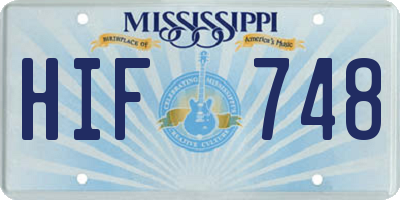 MS license plate HIF748