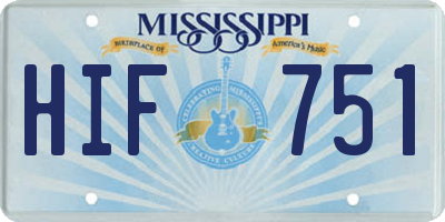 MS license plate HIF751