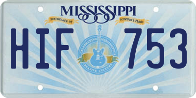 MS license plate HIF753