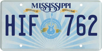 MS license plate HIF762