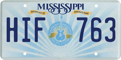 MS license plate HIF763
