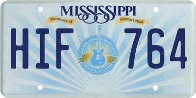 MS license plate HIF764