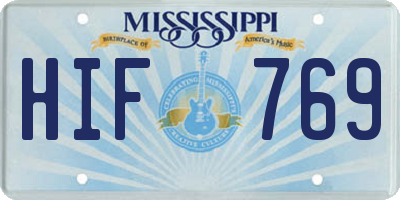 MS license plate HIF769