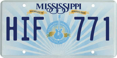 MS license plate HIF771