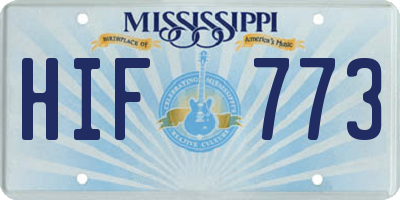 MS license plate HIF773