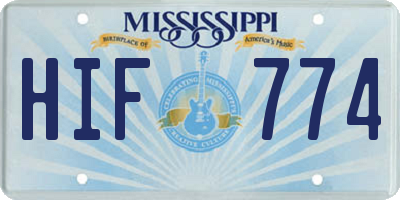 MS license plate HIF774