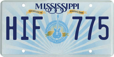 MS license plate HIF775