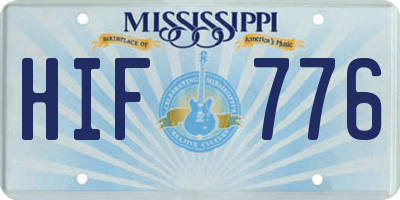 MS license plate HIF776