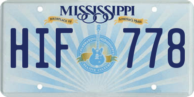 MS license plate HIF778