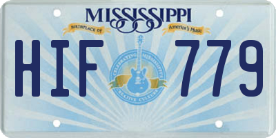 MS license plate HIF779