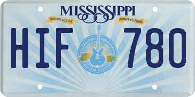 MS license plate HIF780
