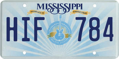 MS license plate HIF784
