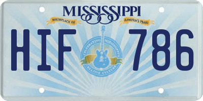 MS license plate HIF786