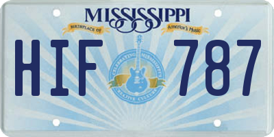 MS license plate HIF787