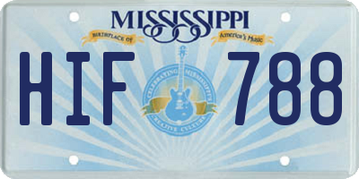 MS license plate HIF788
