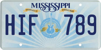 MS license plate HIF789