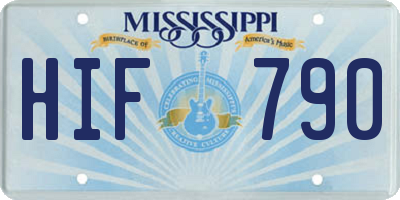MS license plate HIF790
