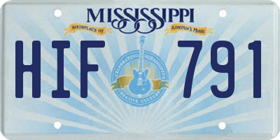 MS license plate HIF791