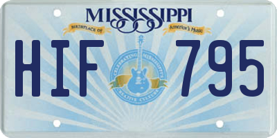 MS license plate HIF795