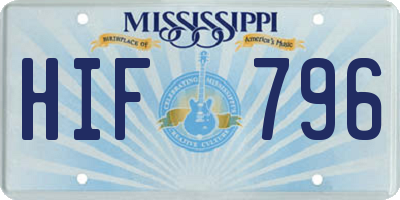 MS license plate HIF796