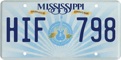 MS license plate HIF798