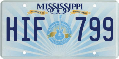 MS license plate HIF799