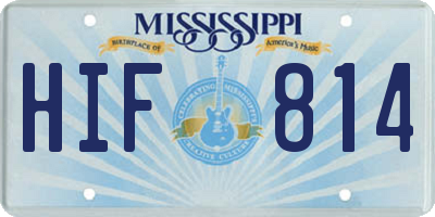 MS license plate HIF814