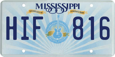 MS license plate HIF816