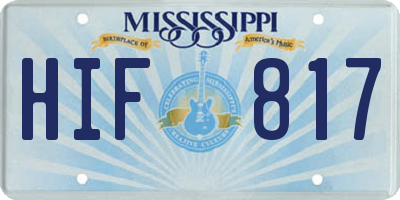 MS license plate HIF817
