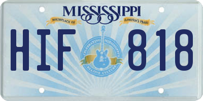 MS license plate HIF818
