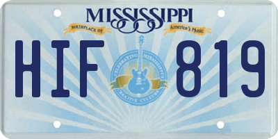 MS license plate HIF819