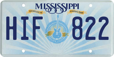 MS license plate HIF822