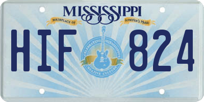 MS license plate HIF824