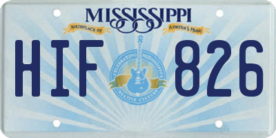 MS license plate HIF826